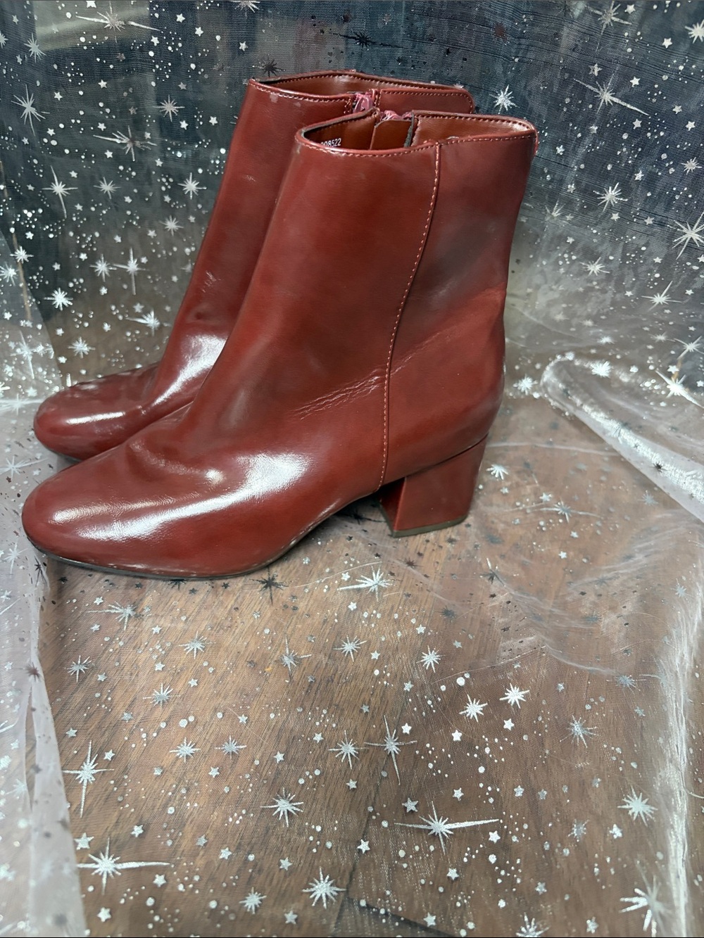 Journee Collection Red Leather Ankle Booties